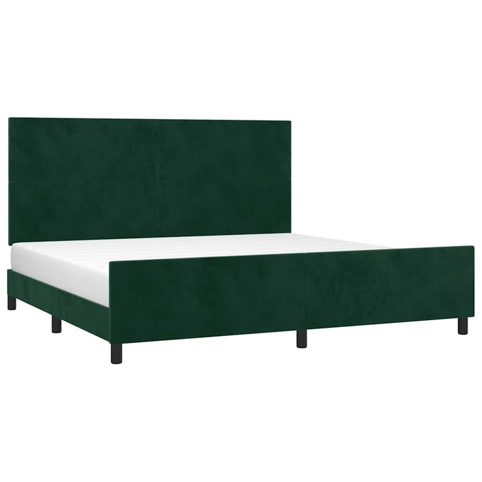 Giroletto senza Materasso-Struttura Letto Verde Scuro 200x200 cm in Velluto 851776