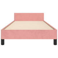 Giroletto con Testiera-Letto con Testiera Rosa 90x190 cm in Velluto 892791