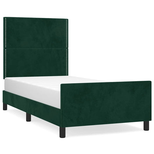 Giroletto senza Materasso-Struttura Letto Verde Scuro 90x200 cm in Velluto 864438