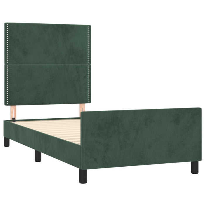 Giroletto senza Materasso Verde Scuro 90x200 cm in Velluto 3125675