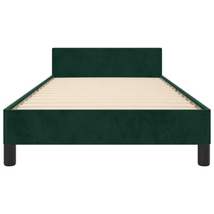 Giroletto senza Materasso-Struttura Letto Verde Scuro 90x200 cm in Velluto 864438