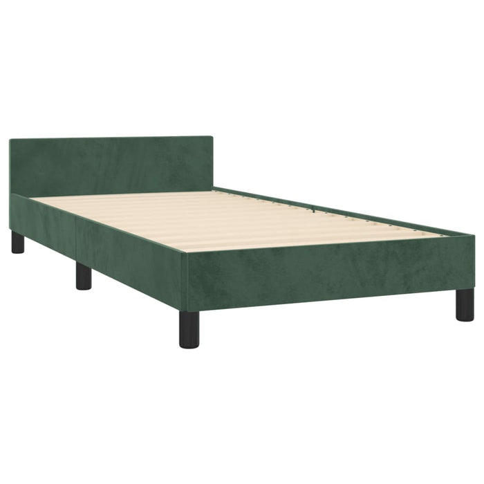 Giroletto senza Materasso-Struttura Letto Verde Scuro 100x200 cm in Velluto 342326