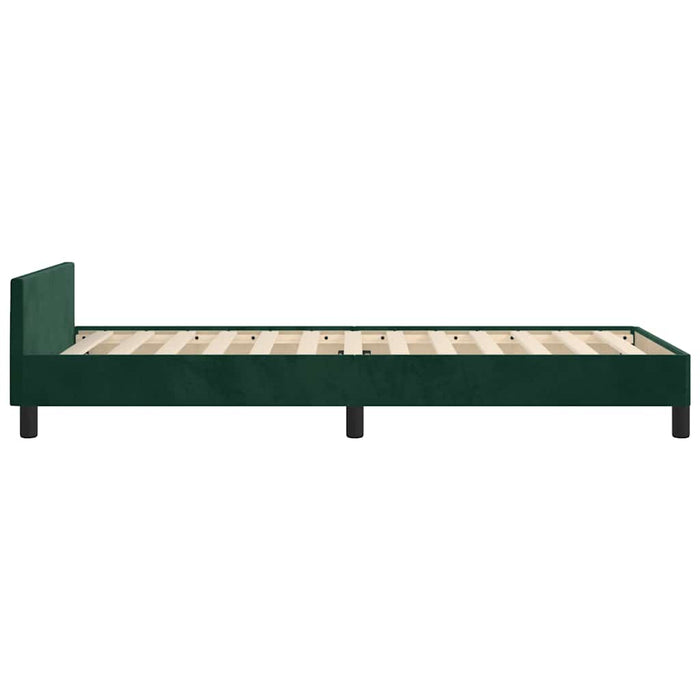 Giroletto senza Materasso-Struttura Letto Verde Scuro 100x200 cm in Velluto 342326