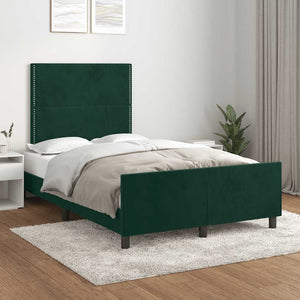 Giroletto senza Materasso-Struttura Letto Verde Scuro 120x200 cm in Velluto 244277