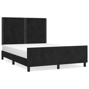 Giroletto senza Materasso-Struttura Letto Nero 140x200 cm in Velluto 475039