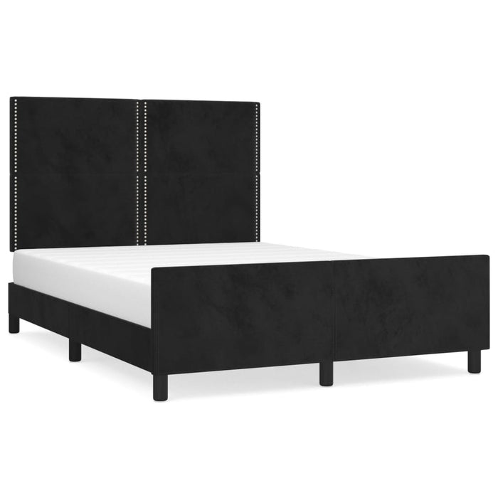Giroletto senza Materasso-Struttura Letto Nero 140x200 cm in Velluto 475039