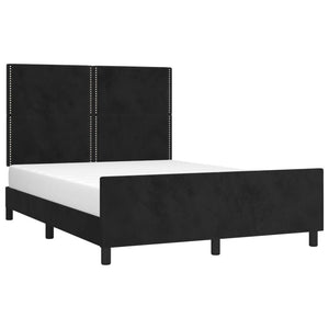 Giroletto senza Materasso-Struttura Letto Nero 140x200 cm in Velluto 475039