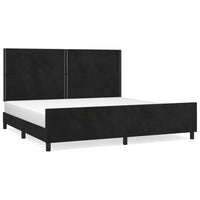 Giroletto senza Materasso-Struttura Letto Nero 200x200 cm in Velluto 408041