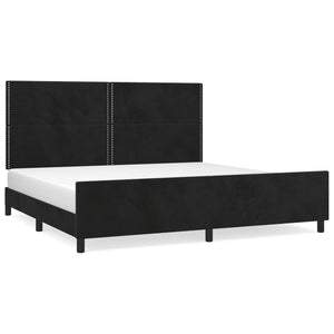Giroletto senza Materasso-Struttura Letto Nero 200x200 cm in Velluto 408041