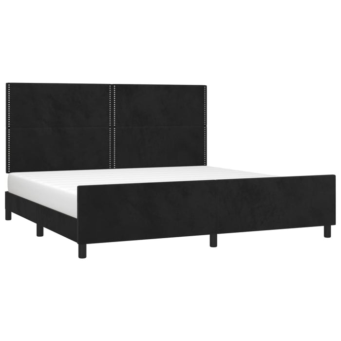 Giroletto senza Materasso-Struttura Letto Nero 200x200 cm in Velluto 408041