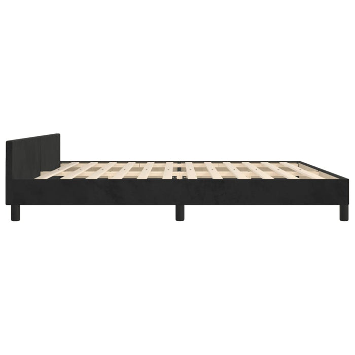 Giroletto senza Materasso-Struttura Letto Nero 200x200 cm in Velluto 408041