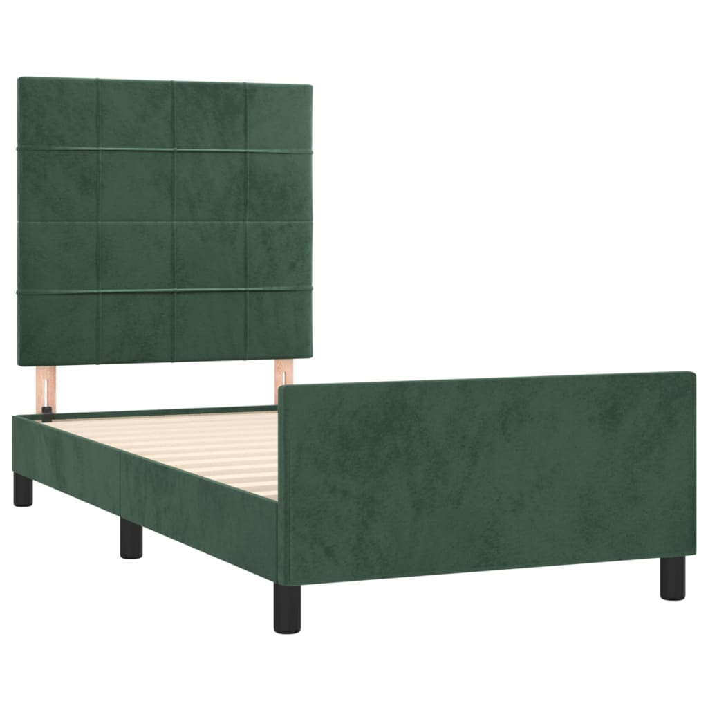 Giroletto senza Materasso Verde Scuro 80x200 cm in Velluto 3125724