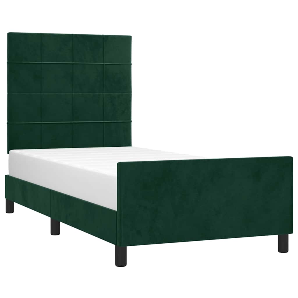 Giroletto senza Materasso-Struttura Letto Verde Scuro 100x200 cm in Velluto 360288