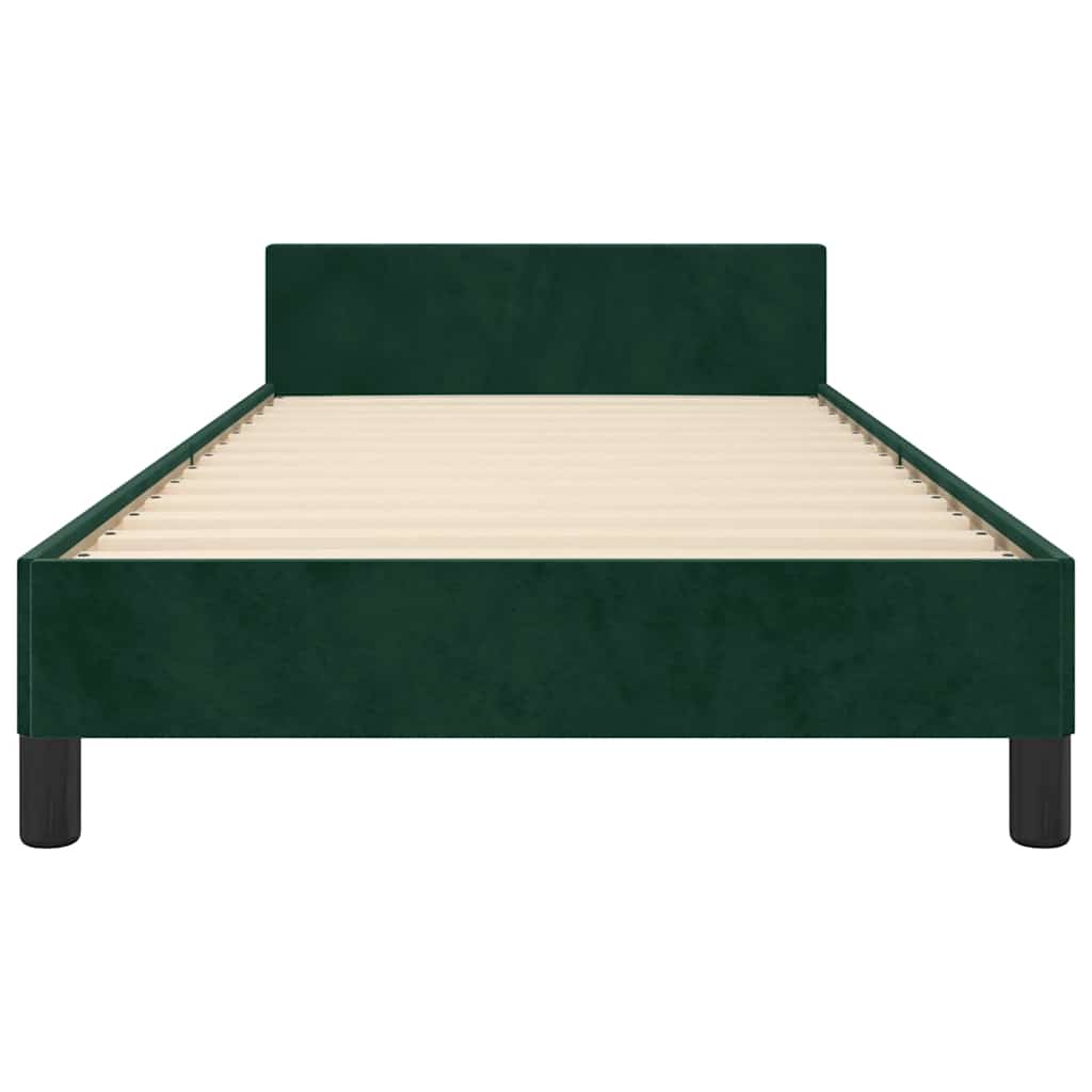 Giroletto senza Materasso-Struttura Letto Verde Scuro 100x200 cm in Velluto 360288