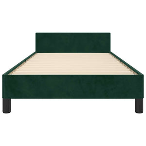 Giroletto senza Materasso-Struttura Letto Verde Scuro 100x200 cm in Velluto 360288