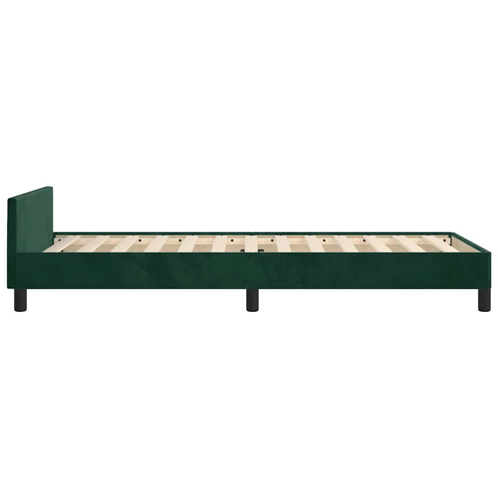 Giroletto senza Materasso-Struttura Letto Verde Scuro 100x200 cm in Velluto 360288