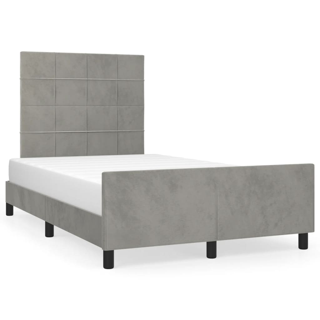 Giroletto senza Materasso-Struttura Letto Grigio Chiaro 120x200 cm Velluto