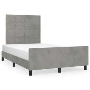 Giroletto senza Materasso-Struttura Letto Grigio Chiaro 120x200 cm Velluto