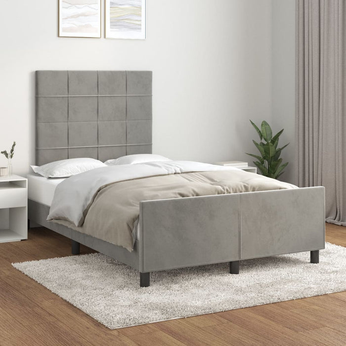 Giroletto senza Materasso-Struttura Letto Grigio Chiaro 120x200 cm Velluto