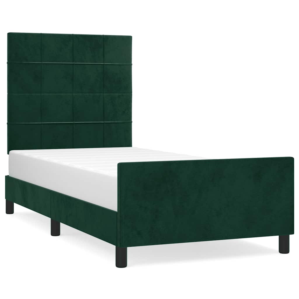 Giroletto senza Materasso-Struttura Letto Verde Scuro 120x200 cm in Velluto 461213