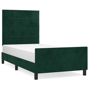 Giroletto senza Materasso-Struttura Letto Verde Scuro 120x200 cm in Velluto 461213