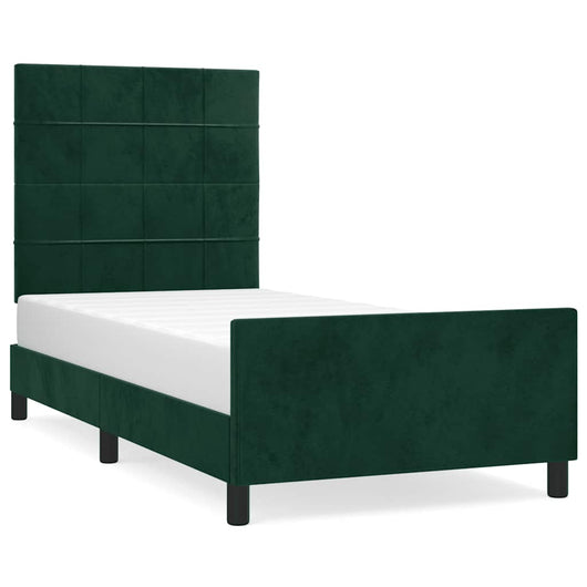 Giroletto senza Materasso-Struttura Letto Verde Scuro 120x200 cm in Velluto 461213