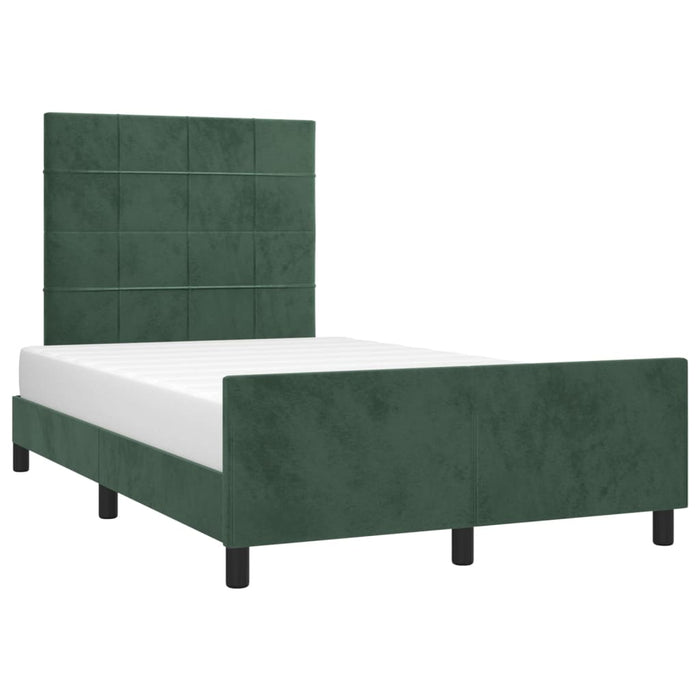 Giroletto senza Materasso-Struttura Letto Verde Scuro 120x200 cm in Velluto 461213