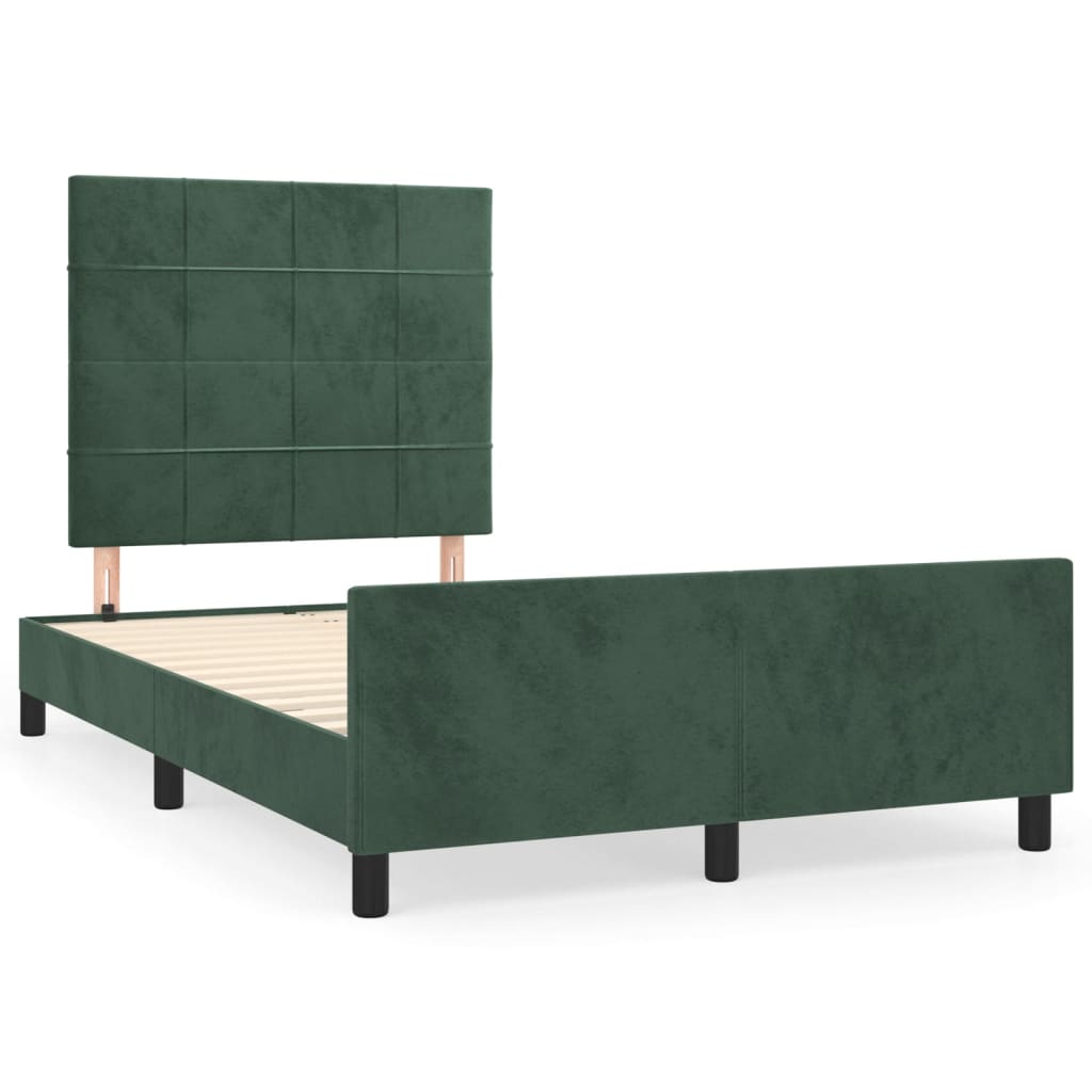 Giroletto senza Materasso Verde Scuro 120x200 cm in Velluto 3125748
