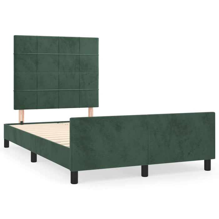 Giroletto senza Materasso Verde Scuro 120x200 cm in Velluto 3125748