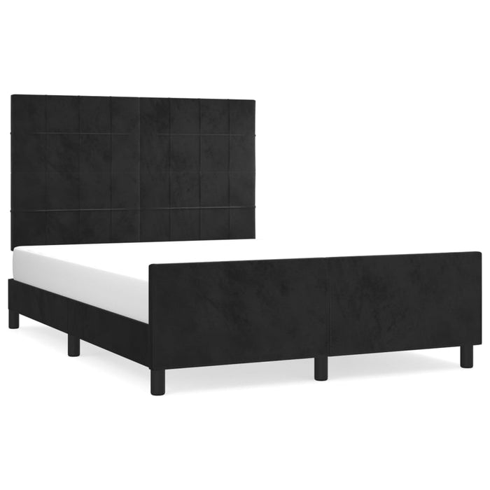 Giroletto senza Materasso-Struttura Letto Nero 140x190 cm in Velluto 142787