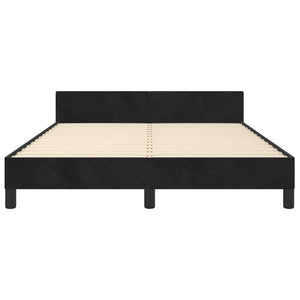 Giroletto senza Materasso-Struttura Letto Nero 140x190 cm in Velluto 142787