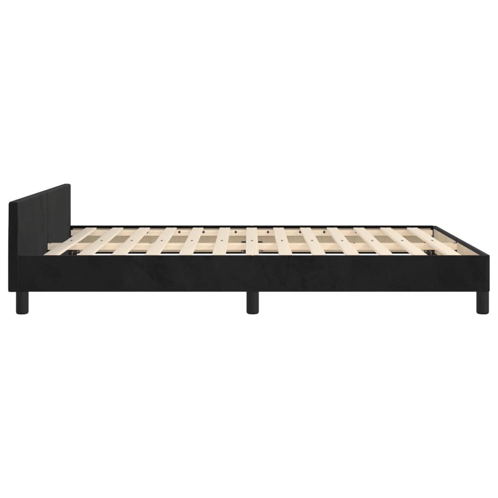 Giroletto senza Materasso-Struttura Letto Nero 140x190 cm in Velluto 142787