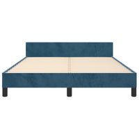 Giroletto senza Materasso-Struttura Letto Blu Scuro 140x190 cm in Velluto