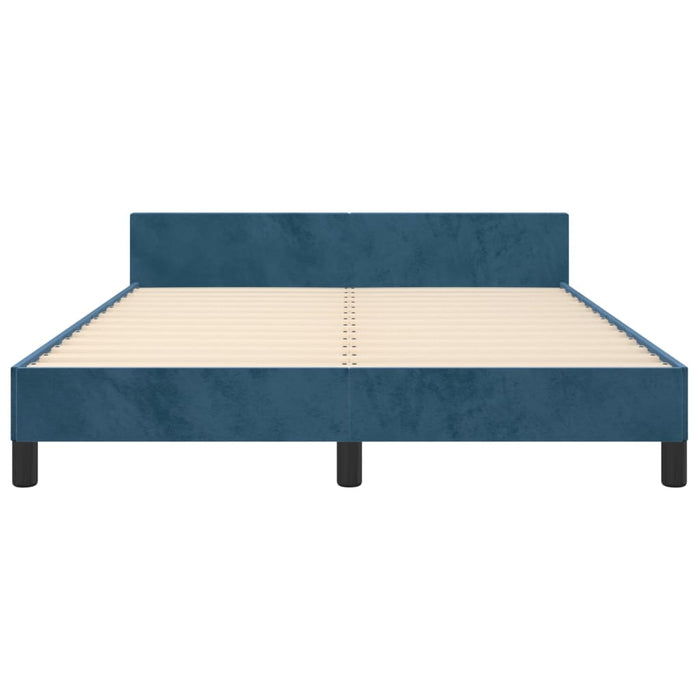 Giroletto senza Materasso-Struttura Letto Blu Scuro 140x190 cm in Velluto