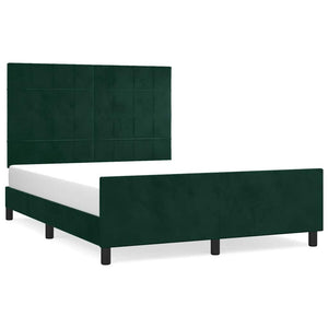 Giroletto senza Materasso-Struttura Letto Verde Scuro 140x200 cm in Velluto 123711