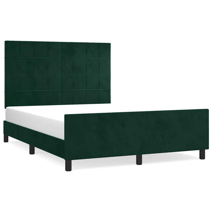 Giroletto senza Materasso-Struttura Letto Verde Scuro 140x200 cm in Velluto 123711