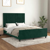 Giroletto senza Materasso-Struttura Letto Verde Scuro 140x200 cm in Velluto 123711