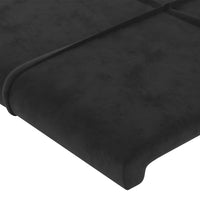 Giroletto con Testiera Nero 180x200 cm in Velluto 3125771