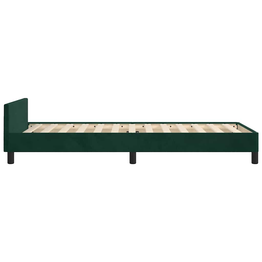 Giroletto senza Materasso-Struttura Letto Verde Scuro 80x200 cm in Velluto 355234