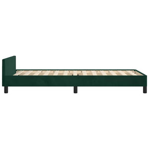 Giroletto senza Materasso-Struttura Letto Verde Scuro 80x200 cm in Velluto 355234