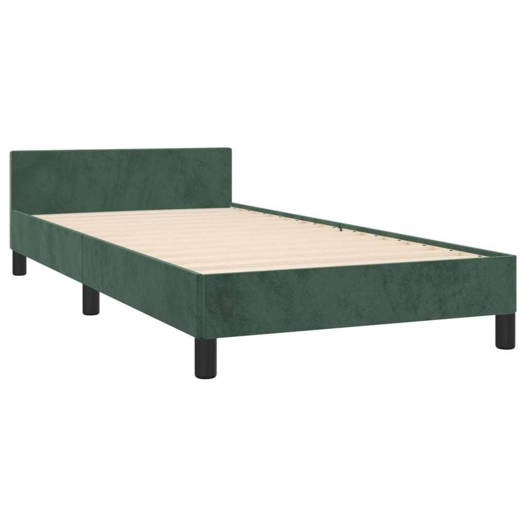 Giroletto con Testiera Verde Scuro 90x190 cm in Velluto 3125791
