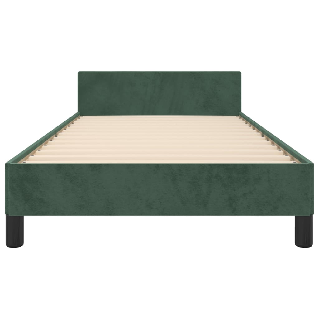 Giroletto con Testiera Verde Scuro 90x190 cm in Velluto 3125791
