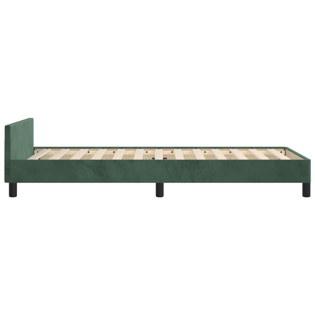Giroletto con Testiera Verde Scuro 90x190 cm in Velluto 3125791
