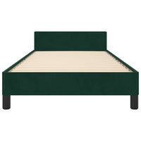 Giroletto senza Materasso-Struttura Letto Verde Scuro 90x200 cm in Velluto 484290