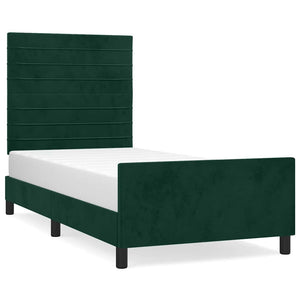 Giroletto senza Materasso-Struttura Letto Verde Scuro 100x200 cm in Velluto 281799