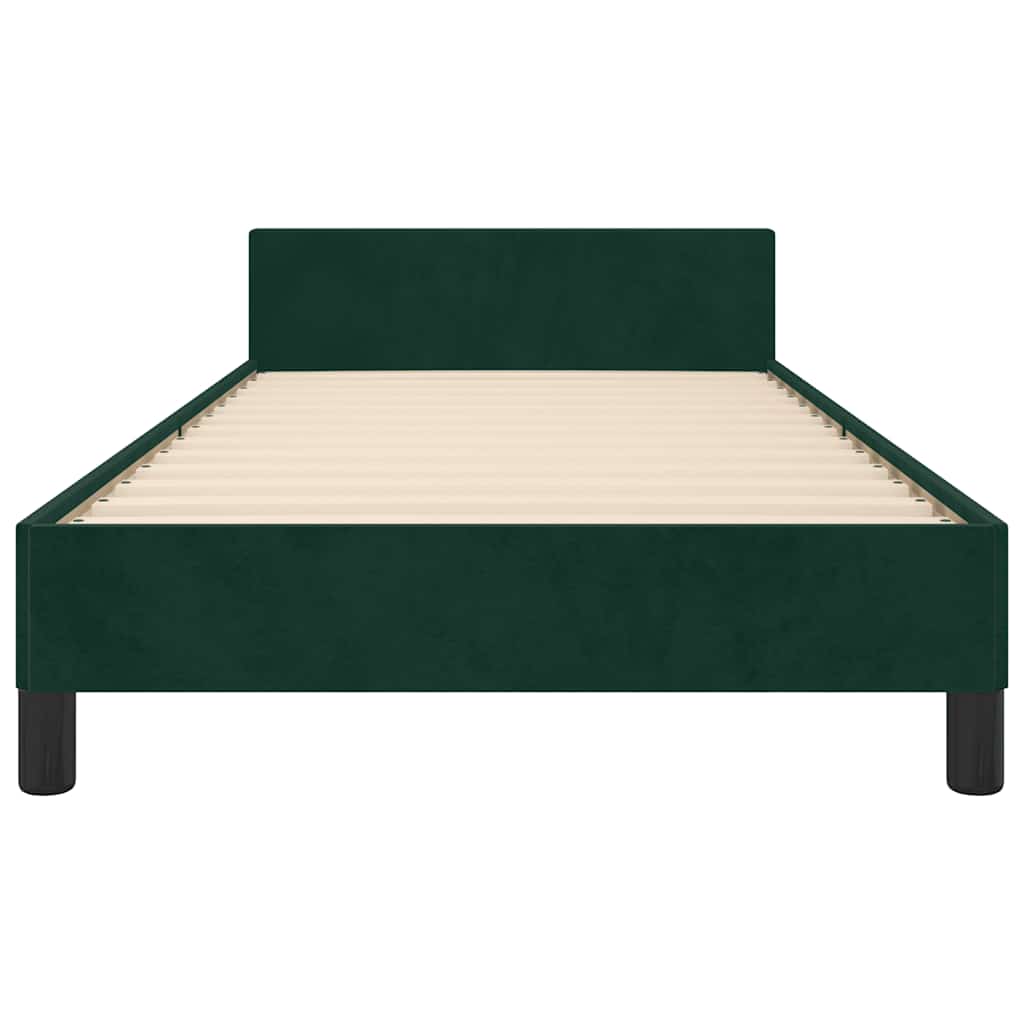 Giroletto senza Materasso-Struttura Letto Verde Scuro 100x200 cm in Velluto 281799