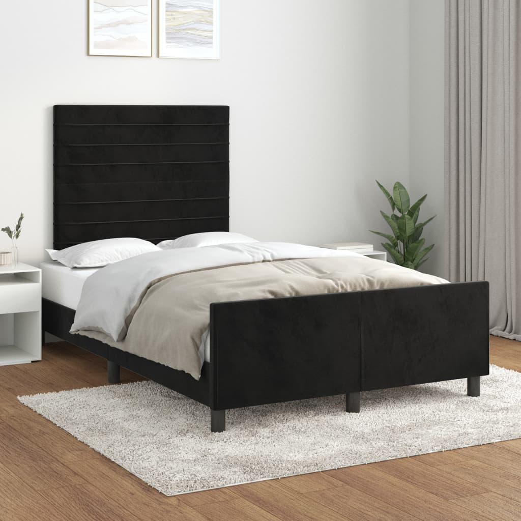 Giroletto senza Materasso-Struttura Letto Nero 120x200 cm Velluto 498079