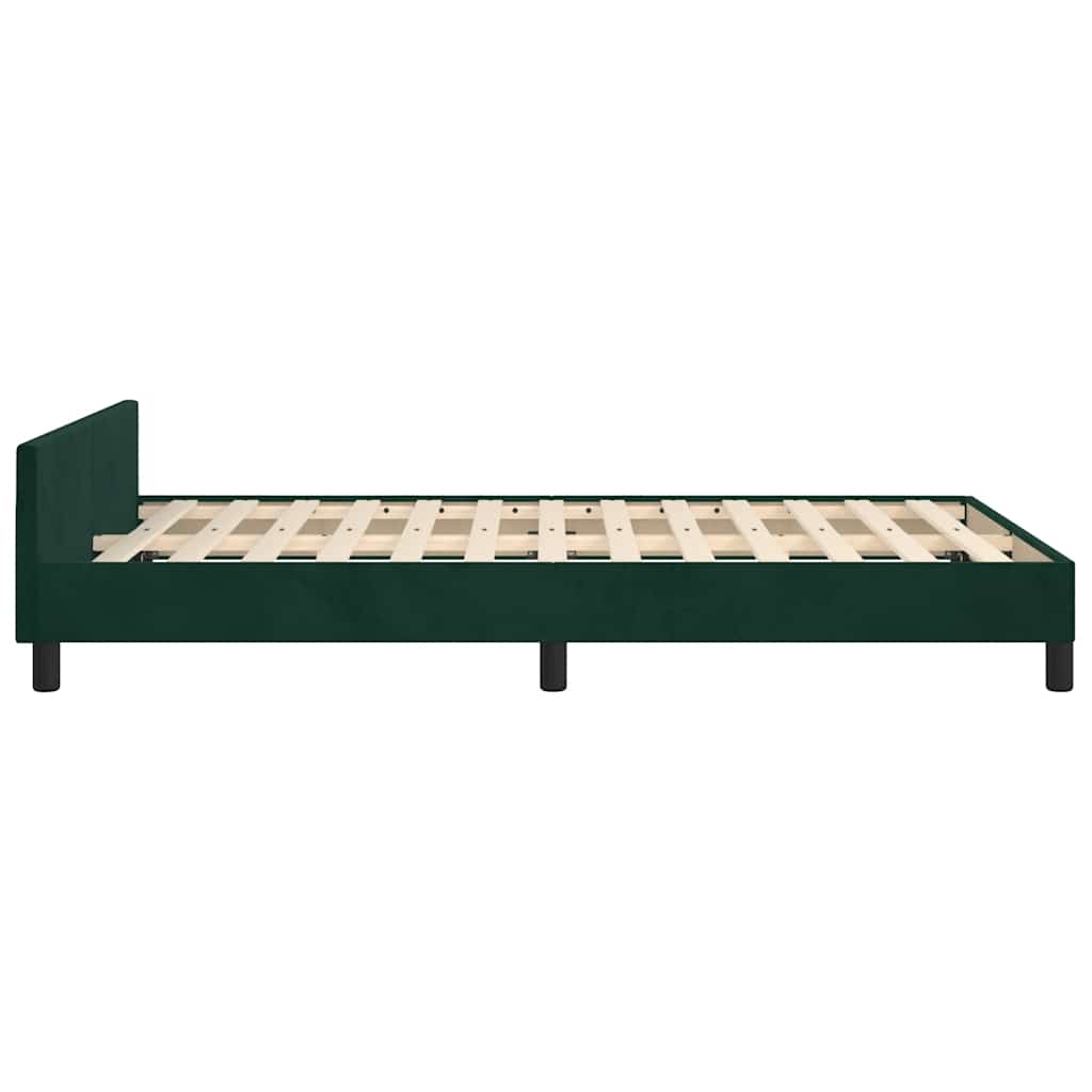 Giroletto senza Materasso-Struttura Letto Verde Scuro 120x200 cm in Velluto 502113