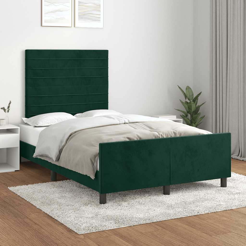 Giroletto senza Materasso-Struttura Letto Verde Scuro 120x200 cm in Velluto 502113