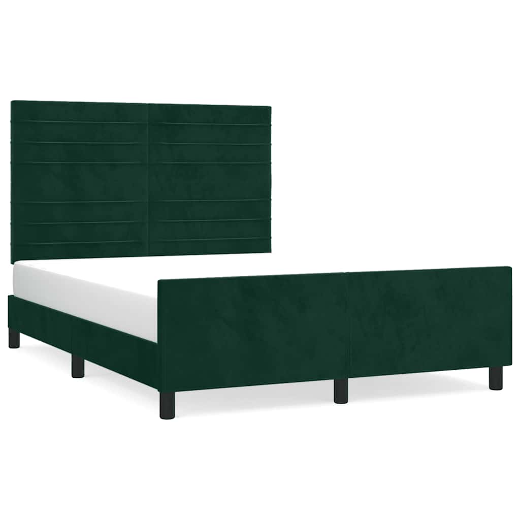 Giroletto senza Materasso-Struttura Letto Verde Scuro 140x190 cm in Velluto 753377